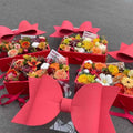Clear Handheld Flower Gift Box with Bow - Red - view 5