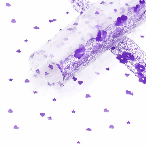 Clear Heart Print Plush Gift Bags 28 x 40 cm, Pack of 100 - Purple