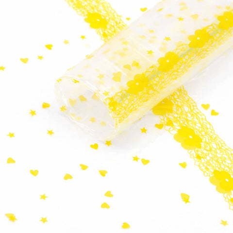 Clear Heart Print Plush Gift Bags 28 x 40 cm, Pack of 100 - Yellow