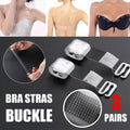 Clear Invisible Bra Straps with Metal Buckles, Adjustable - 3 Pairs
