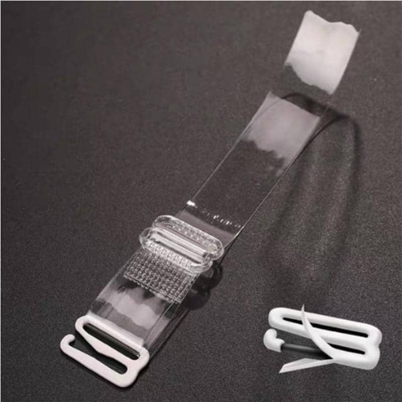 Clear Invisible Bra Straps with Metal Buckles, Adjustable - 3 Pairs - view 2