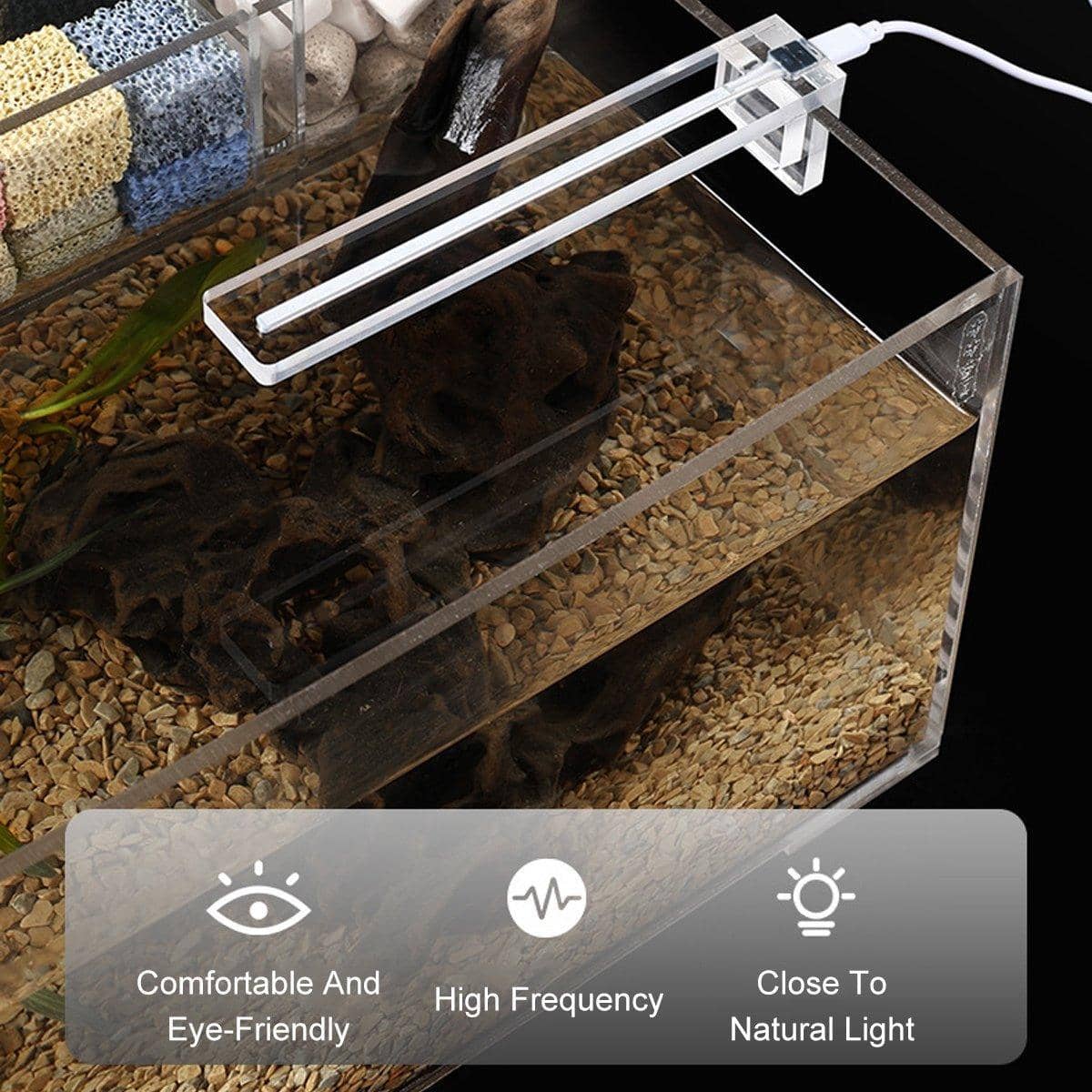 Clear LED Aquarium Clip Light with USB Cable - Tank Walls up to 8 mm - view 4