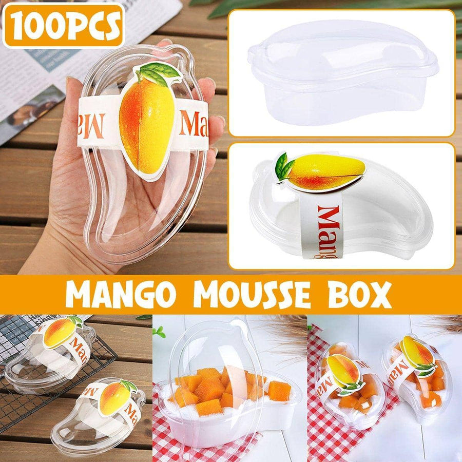 Clear Mango Cake Boxes for Mousse, Fruit and Ice Cream Desserts - Pack of 100