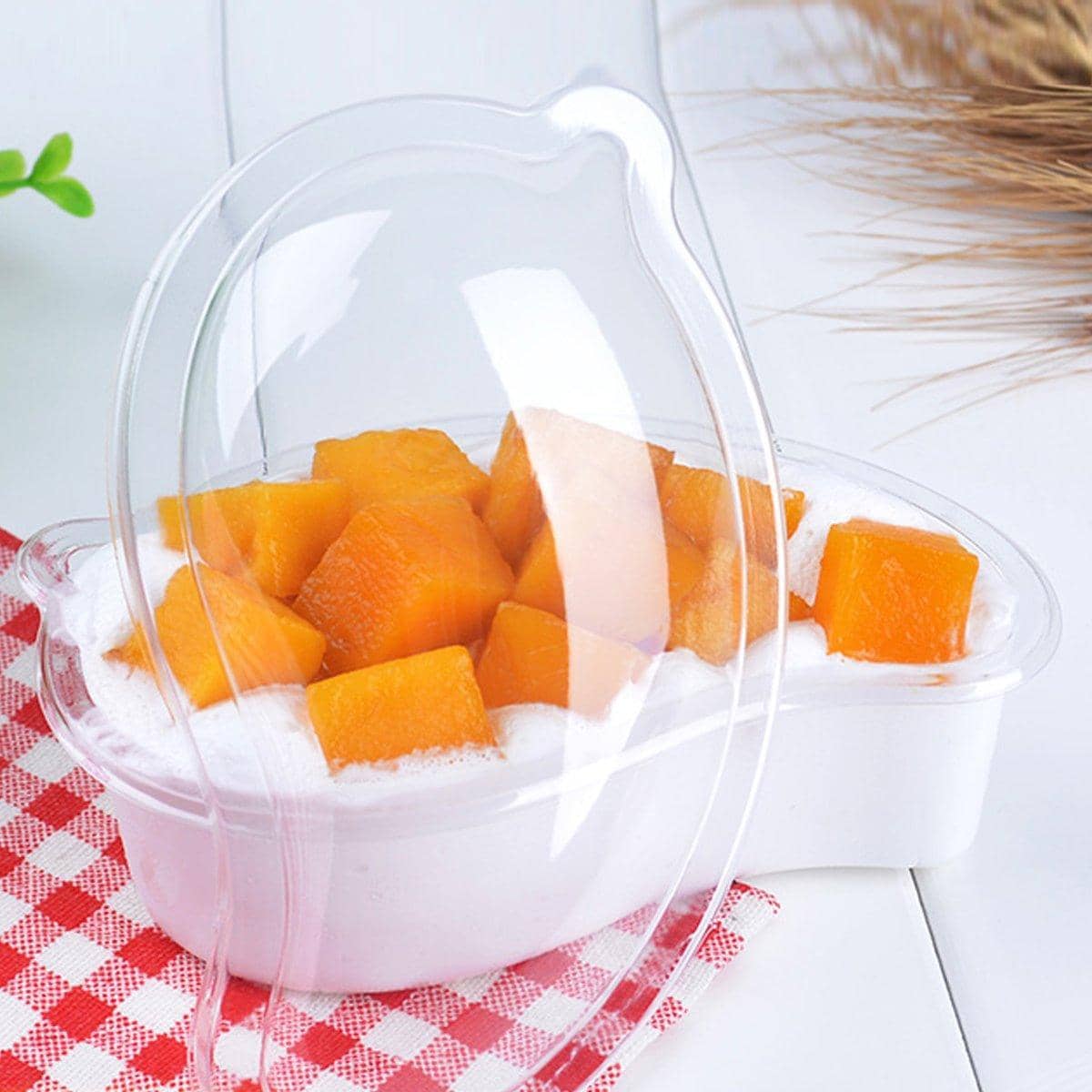 Clear Mango Cake Boxes for Mousse, Fruit and Ice Cream Desserts - Pack of 100 - view 4