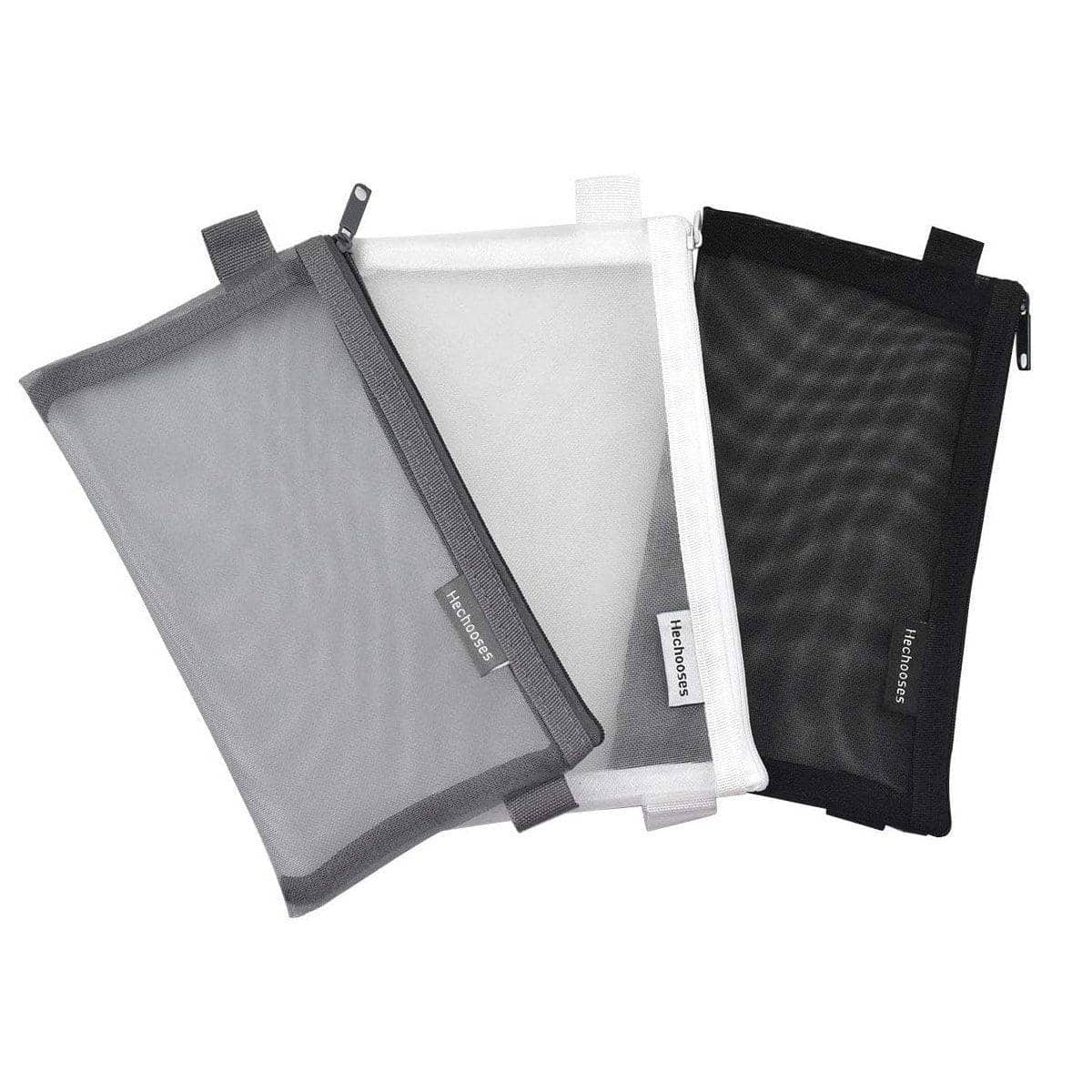 Clear Mesh Pencil Case Pouches, Pack of 10 - Black - view 5