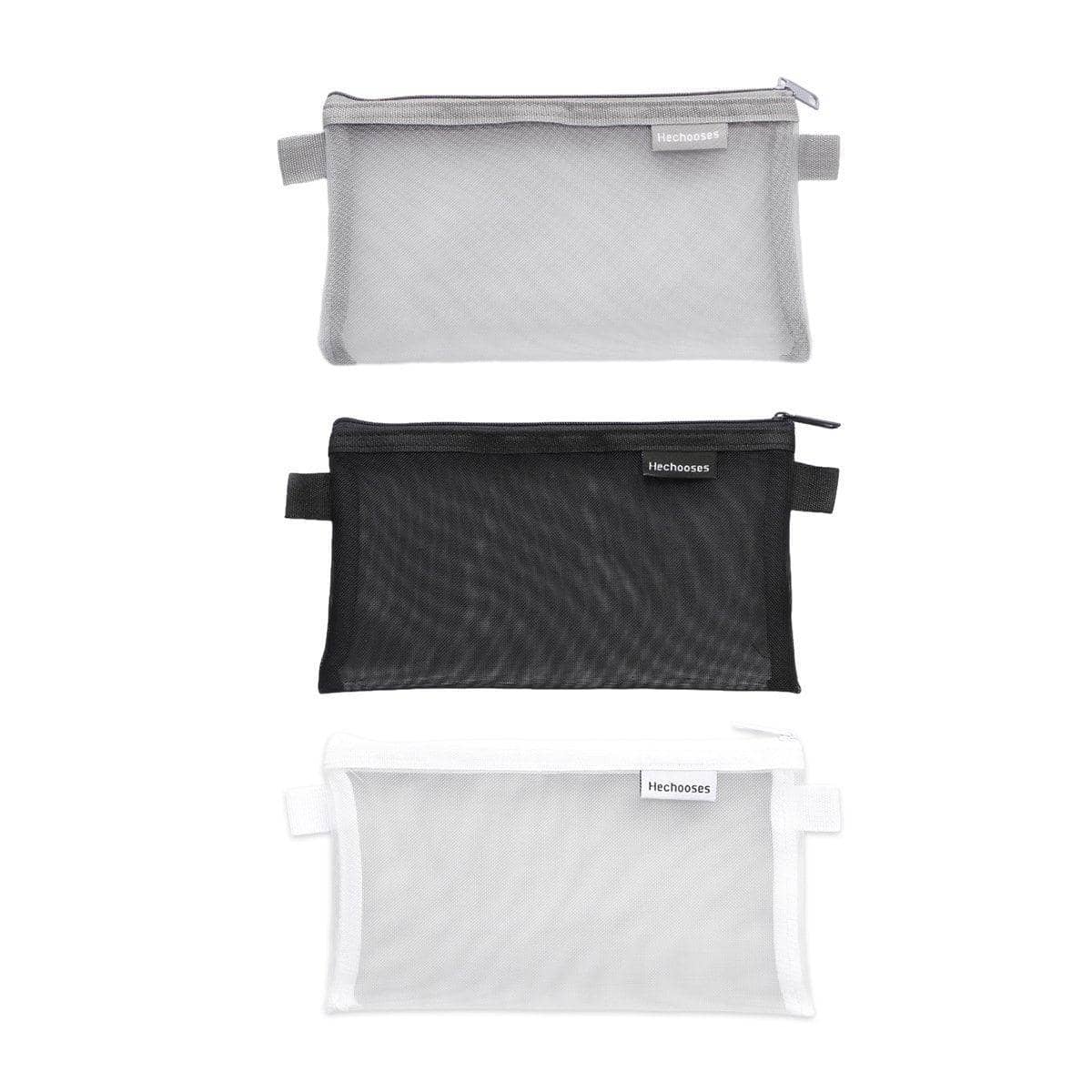 Clear Mesh Pencil Case Pouches, Pack of 10 - Grey - view 3