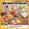 Clear Nine Grid Cake Box Pack of 10 Storage Container with Lift off Lid - White - view 2
