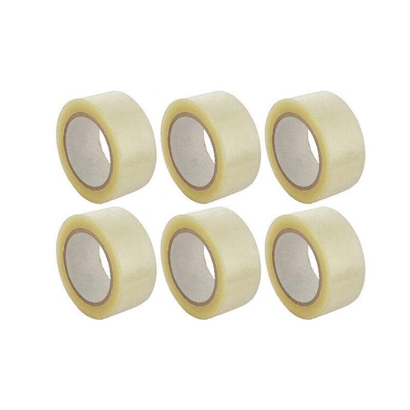 Clear Packing Tape 48 mm x 100 m for Carton Sealing - Pack of 6