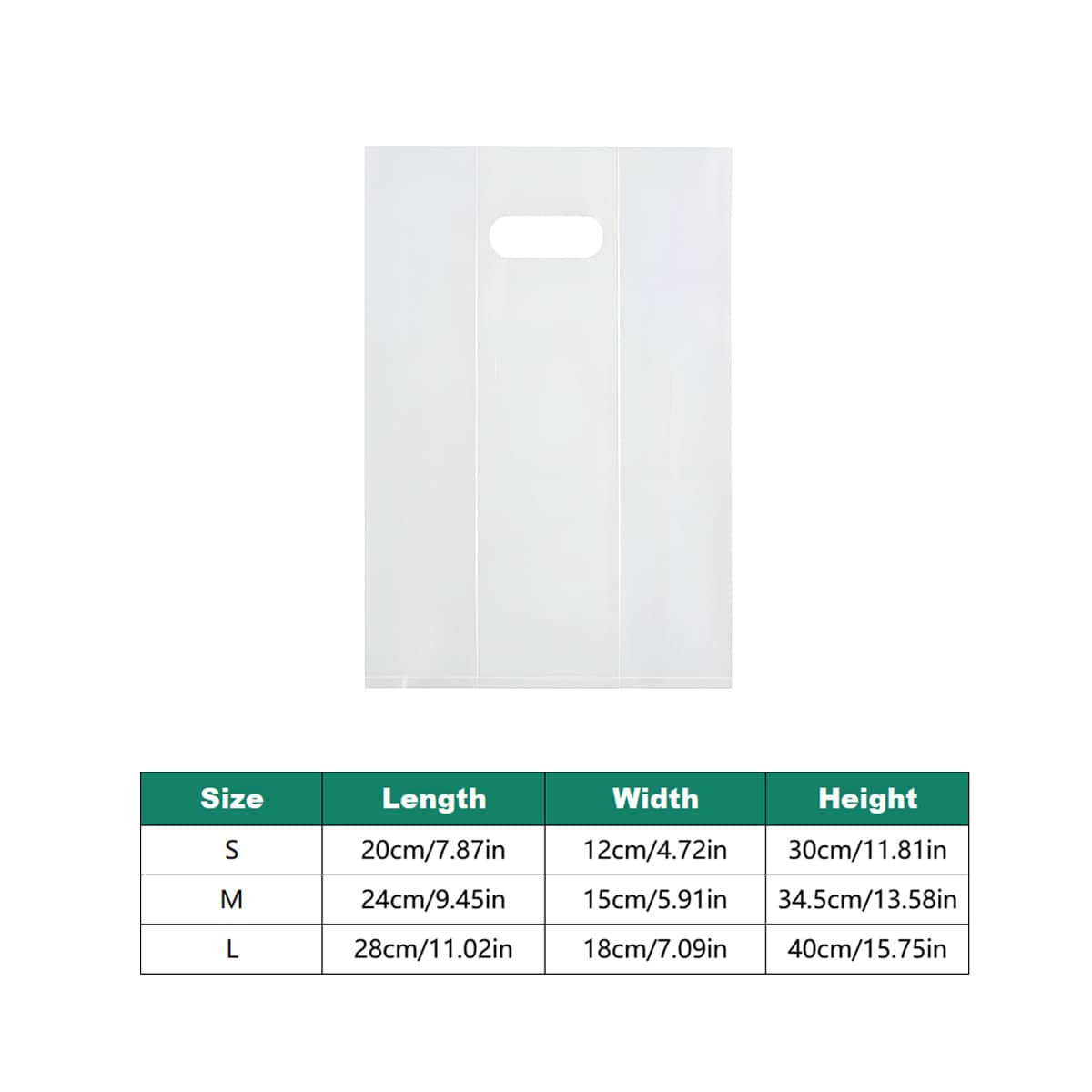 Clear PE Plastic Gift Bags with Handles, Pack of 50 - Large (28 x 18 x 40 cm) - view 4