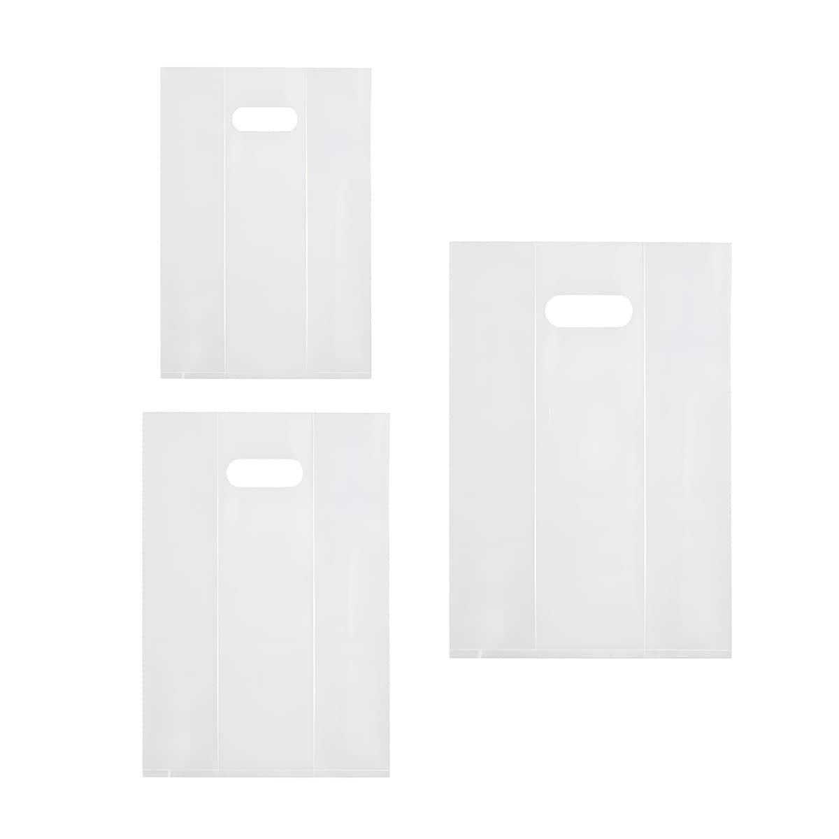 Clear PE Plastic Gift Bags with Handles, Pack of 50 - Medium (24 x 15 x 34.5 cm) - view 3