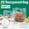 Clear PE Plastic Gift Bags with Handles, Pack of 50 - Small (20 x 12 x 30 cm) - view 2
