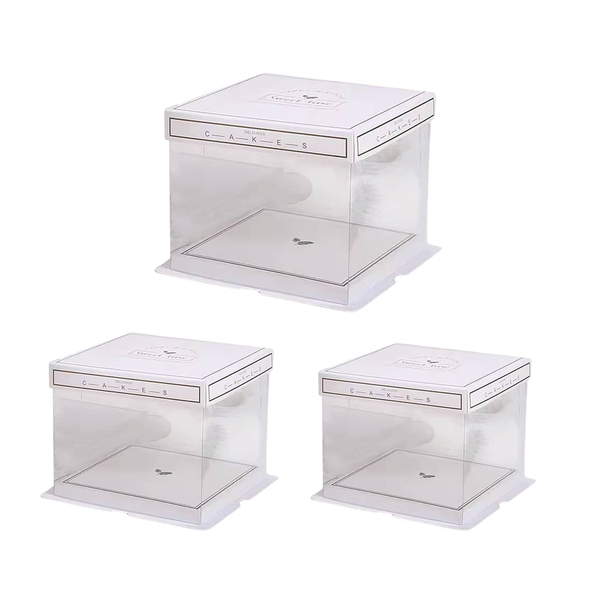 Clear PET Cake Box Treat Display - 8 Inch (20 cm), Pack of 10 - view 3