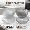 Clear PET Fruit Snack Bowls Pack of 12, 2 Patterns for Serving