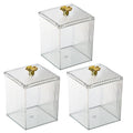 Clear PET Storage Boxes with Golden Lid Handles, Pack of 3 - view 2