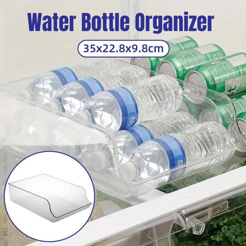 Clear Plastic Beverage Organiser, Fridge Storage Shelf