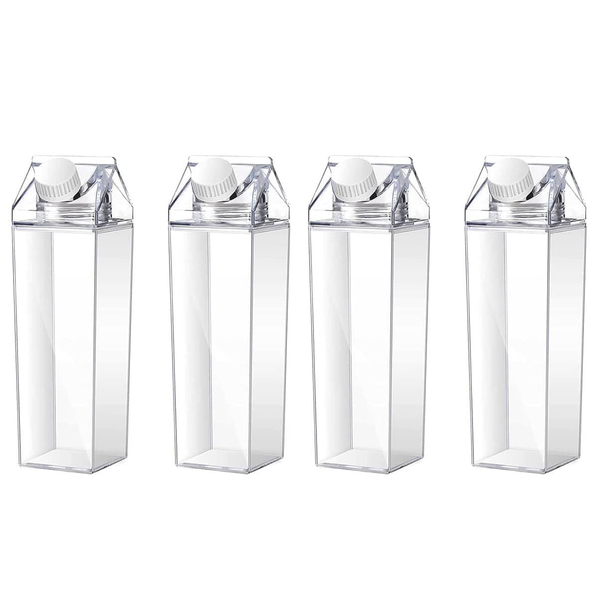 Clear Plastic Cups with Lids, Pack of 4 - 500ml, 20.5 x 6.2 cm