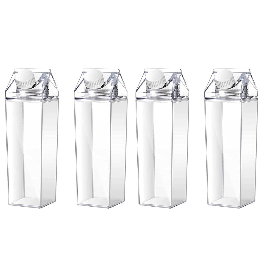 Clear Plastic Cups with Lids, Pack of 4 - 500ml, 20.5 x 6.2 cm