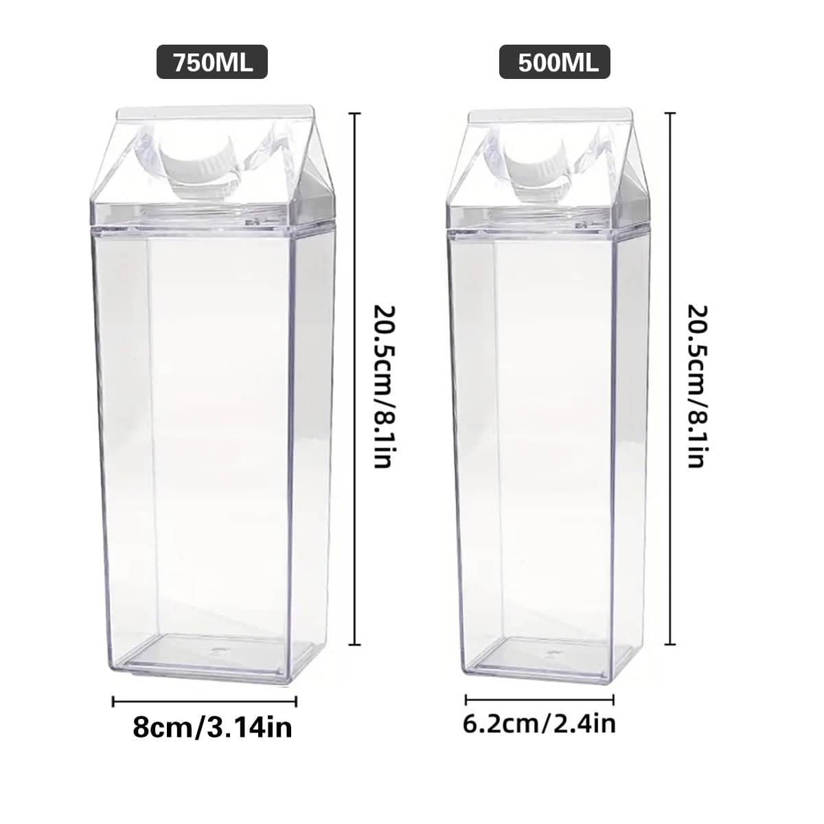 Clear Plastic Cups with Lids, Pack of 4 - 500ml, 20.5 x 6.2 cm - view 3