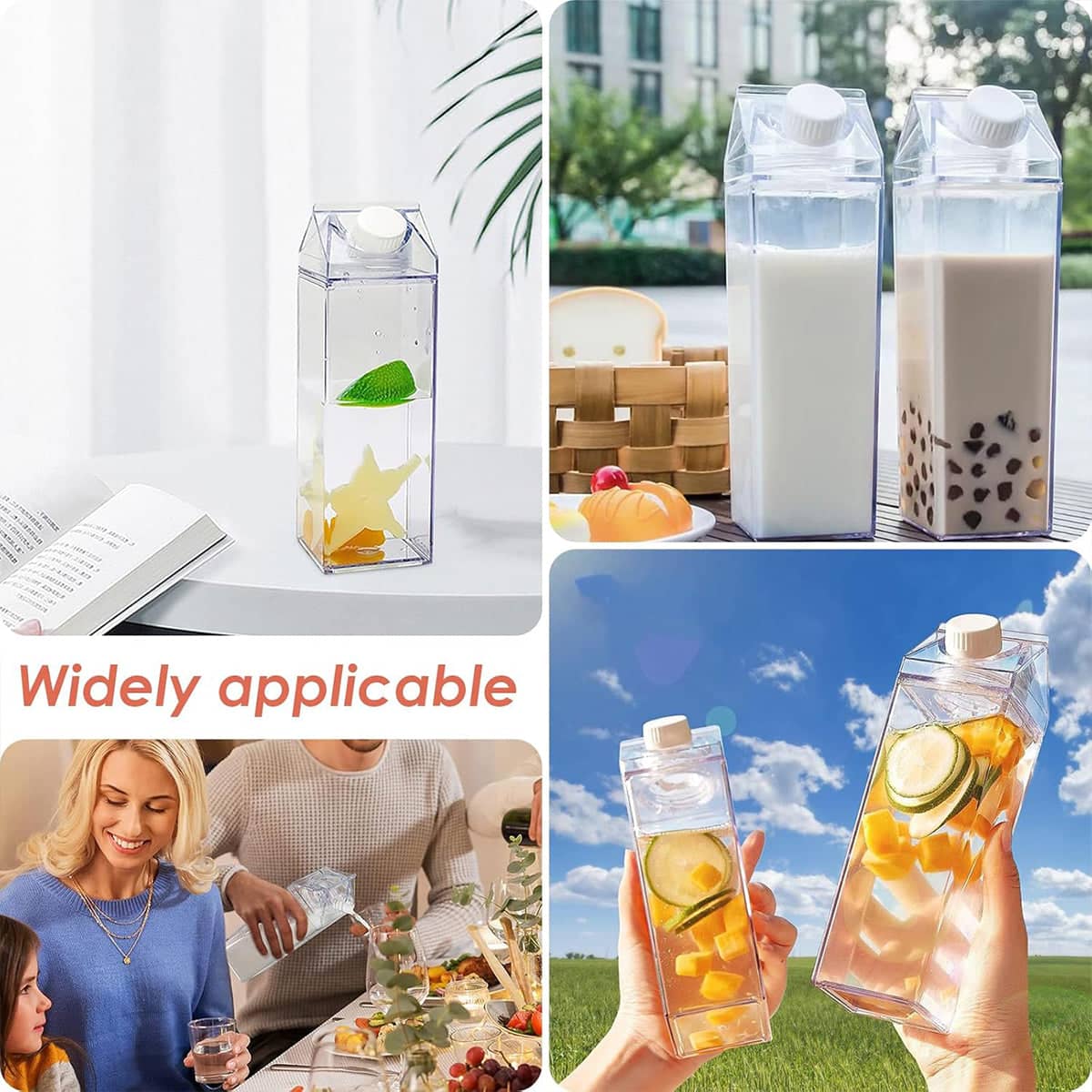 Clear Plastic Cups with Lids, Pack of 4 - 500ml, 20.5 x 6.2 cm - view 5