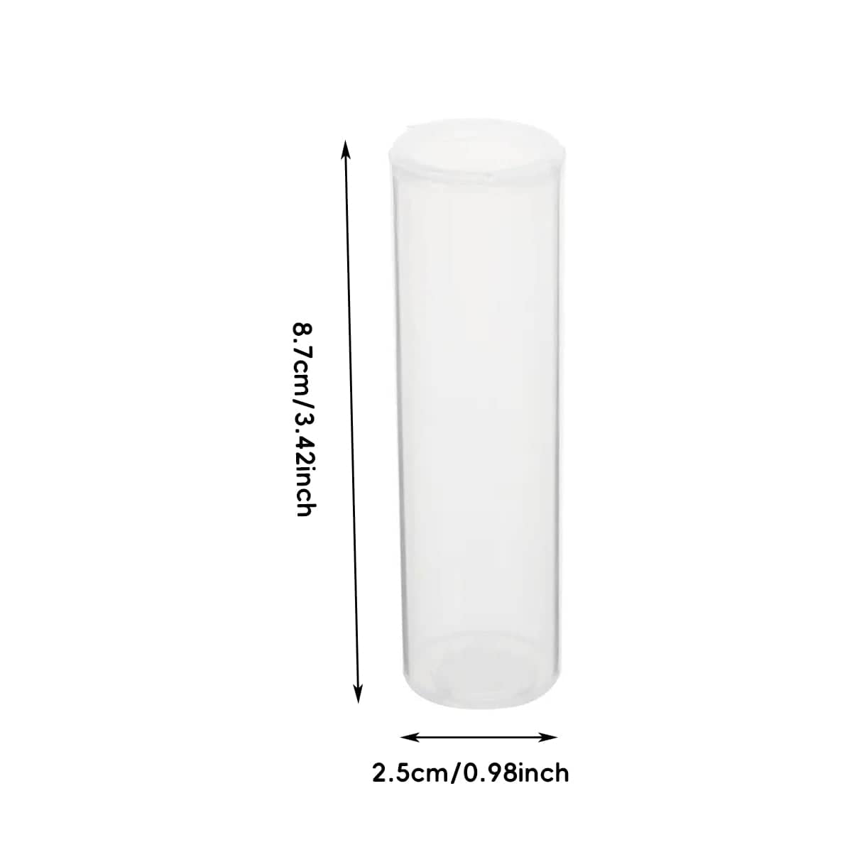Clear Plastic Cylinder Containers, 8.7 x 2.5cm, Pack of 20 - view 3