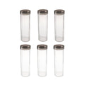 Clear Plastic Food Storage Containers with Grey Lids, Set of 6 Tall Pantry Jars - view 2