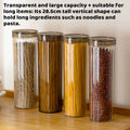 Clear Plastic Food Storage Containers with Grey Lids, Set of 6 Tall Pantry Jars - view 5