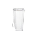 Clear Plastic Fruit Tea Cups with Lids and Forks - 650 ml, Pack of 50