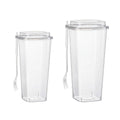 Clear Plastic Fruit Tea Cups with Lids and Forks - 650 ml, Pack of 50 - view 3