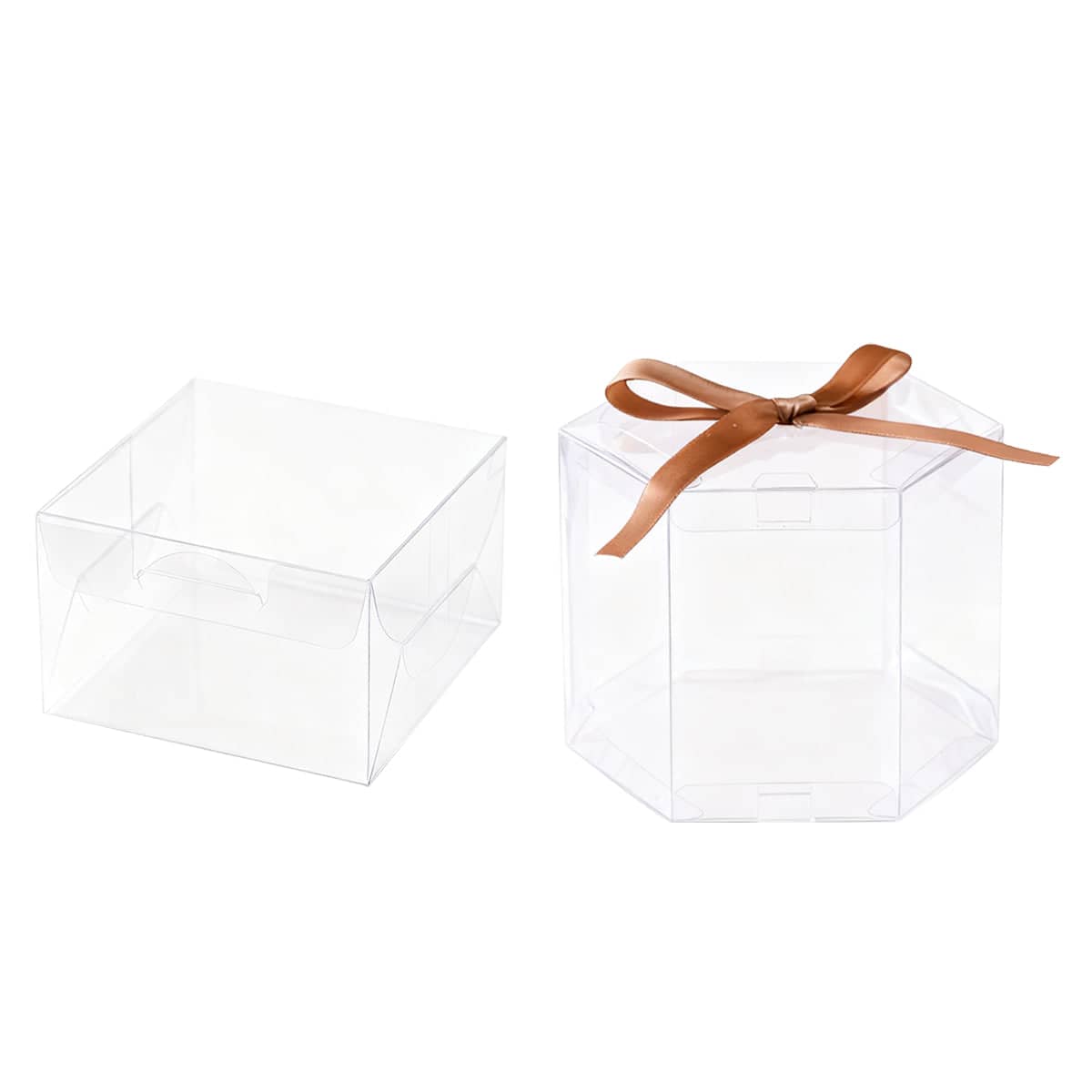 Clear Plastic Gift Boxes, Square - 20 Pack - view 3