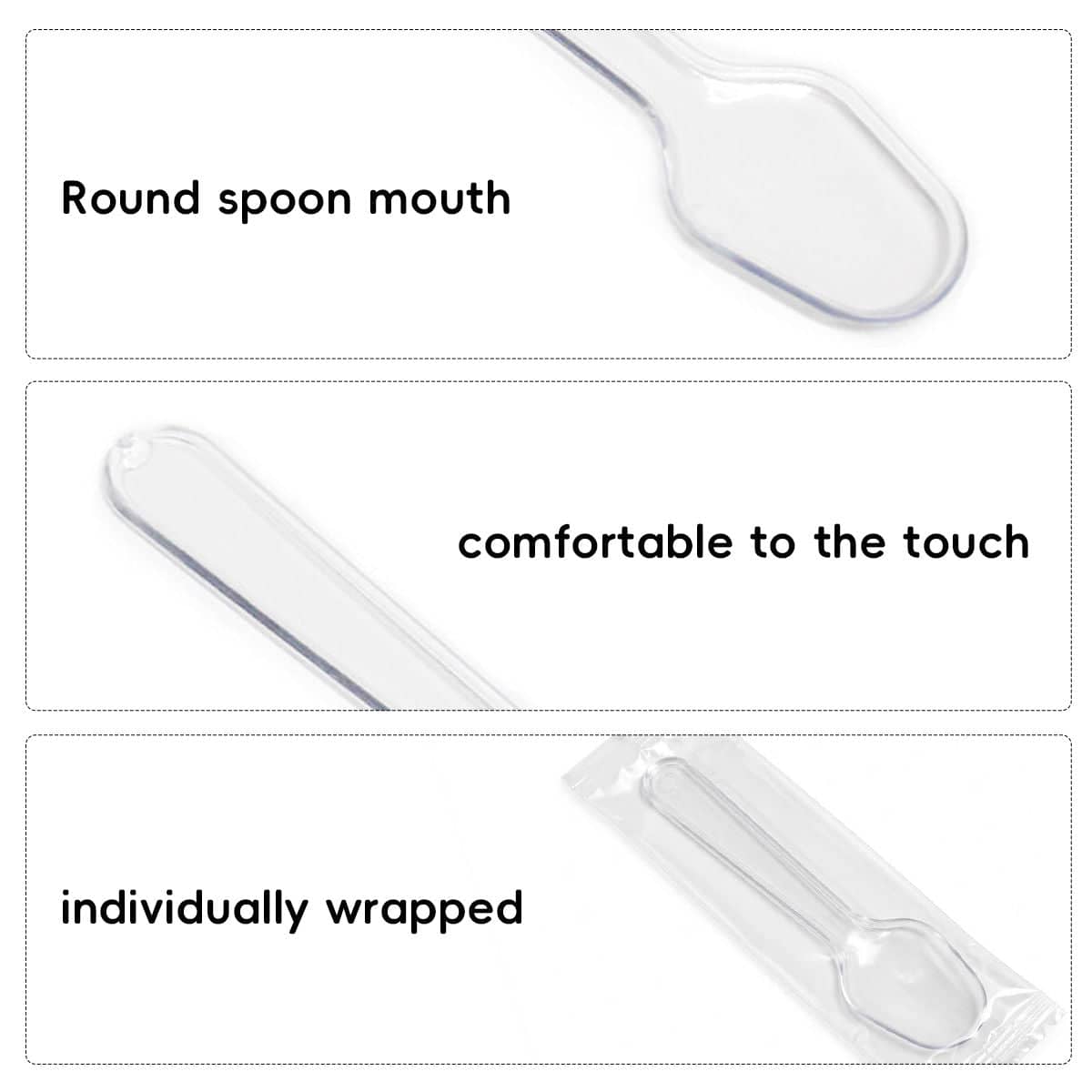 Clear Plastic Ice Cream Tasting Spoons, 500 Pack, Wrapped - view 4