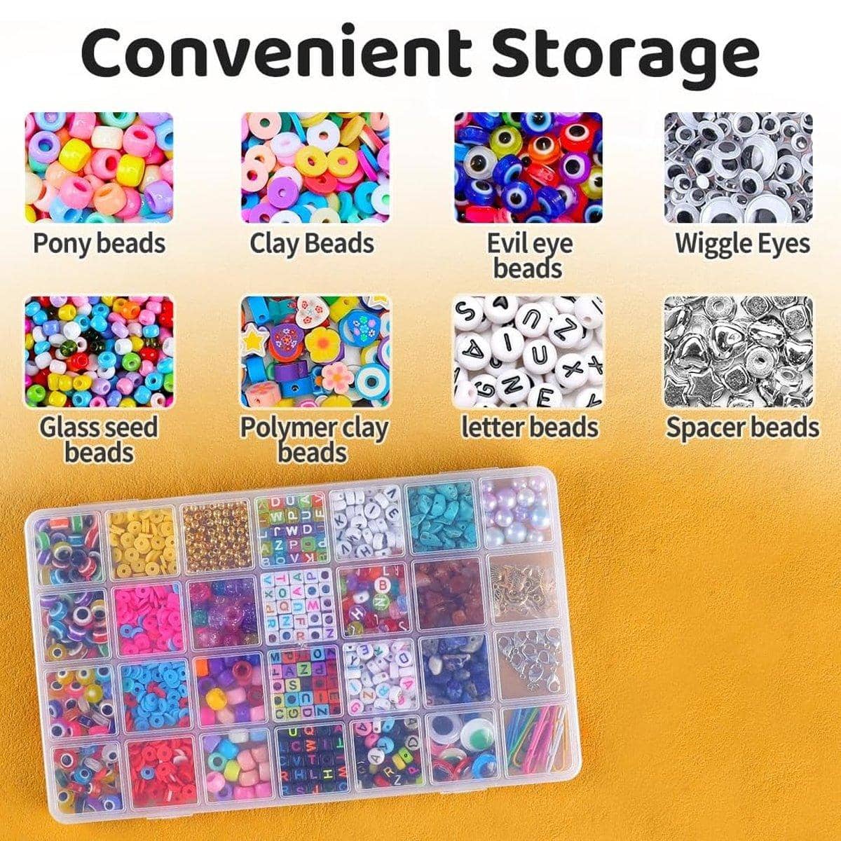 Clear Plastic Jewellery Storage Box with 28 Compartments, Pack of 5 - view 5