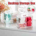 Clear Plastic Makeup Organiser with Cotton Swab Holder and Lid