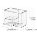 Clear Plastic Makeup Organiser with Cotton Swab Holder and Lid - view 3