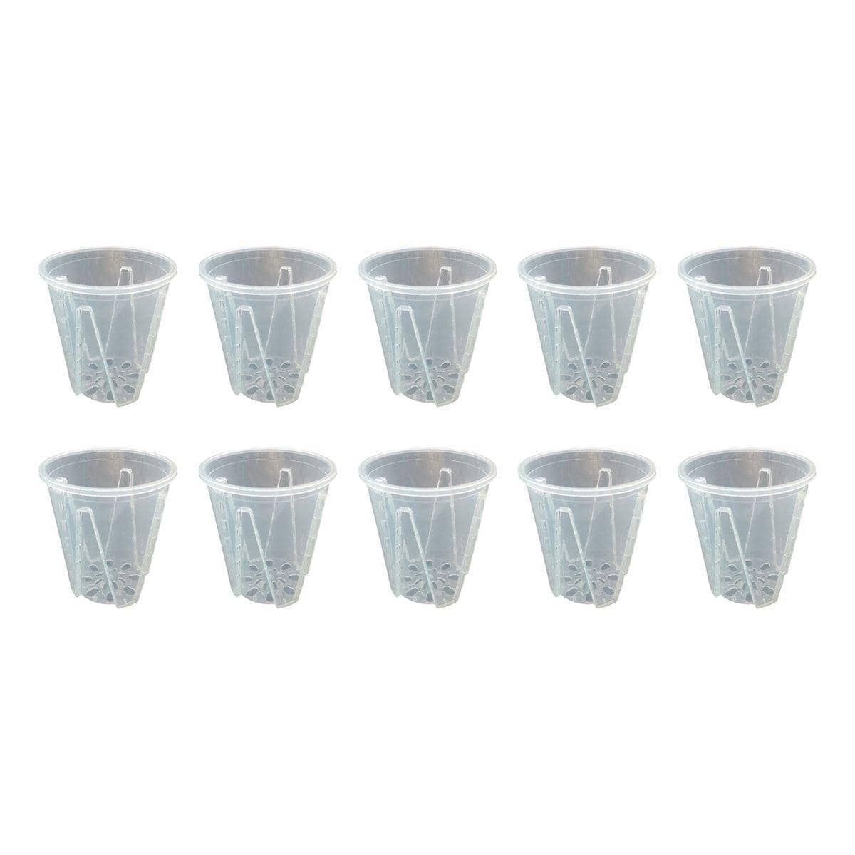 Clear Plastic Orchid Pots with Holes for Phalaenopsis Root Aeration, Pack of 10 - view 2