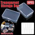 Clear Plastic Rectangular Storage Boxes with Snap Lock Lids, Pack of 10