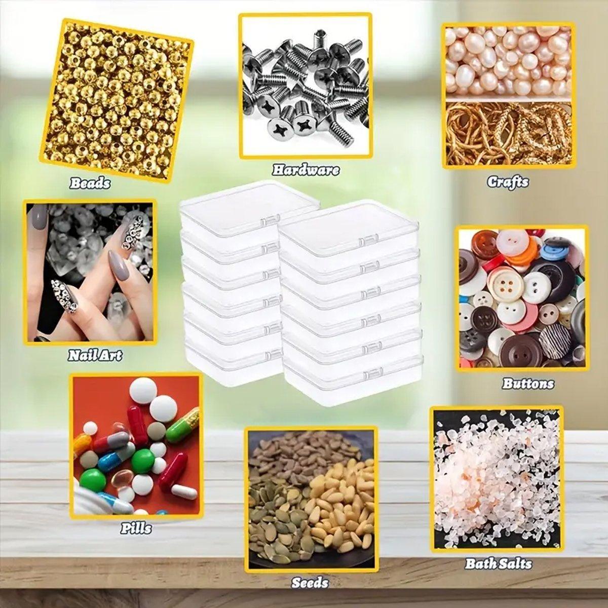 Clear Plastic Rectangular Storage Boxes with Snap Lock Lids, Pack of 10 - view 4