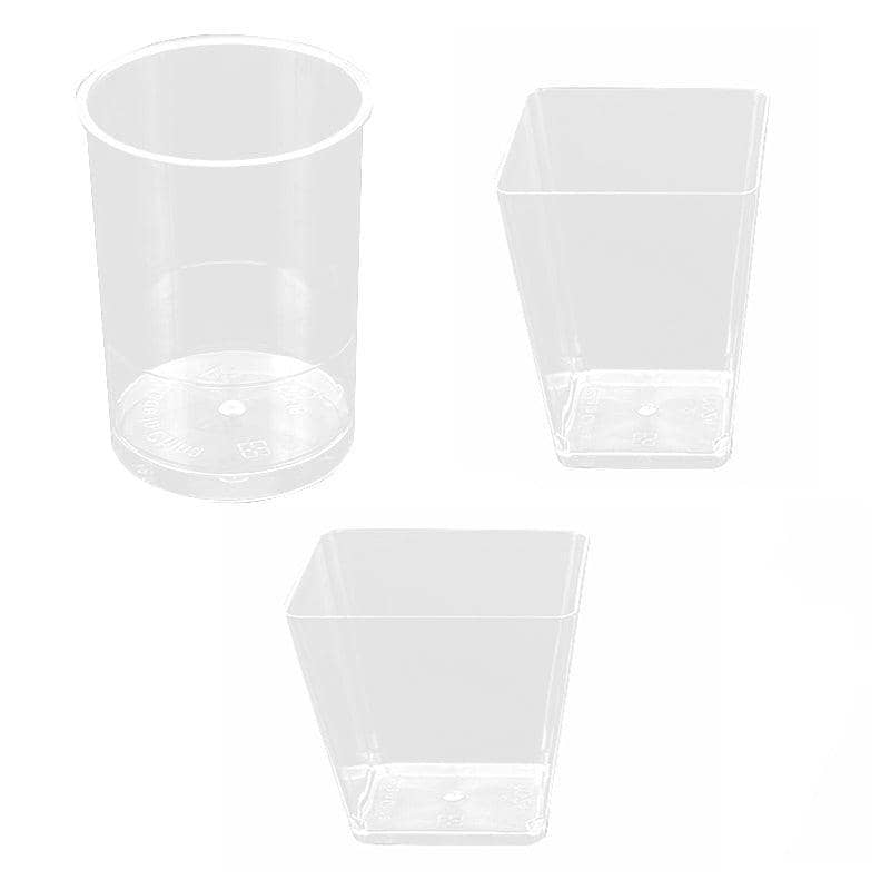 Clear Plastic Square Dessert Cups, 160ml - 58 x 75 mm, Pack of 50 - view 3