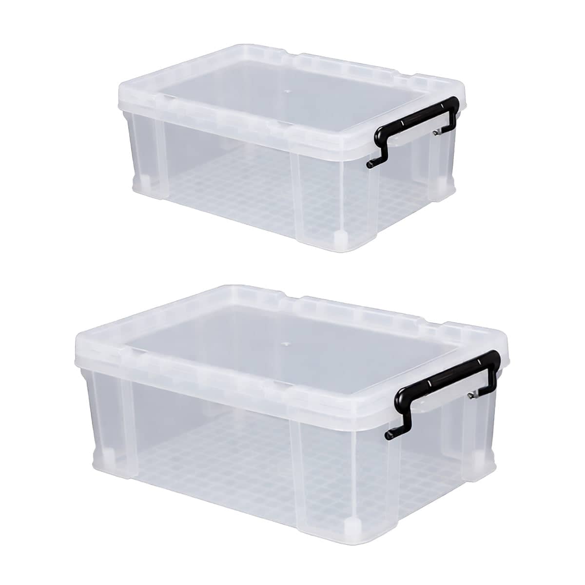 Clear Plastic Storage Box with Lid, Stackable - 25L (44 x 30 x 16.5cm) - view 3