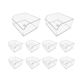 Clear Plastic Storage Box Set of 10 - Size L (33.2 x 27.9 cm)