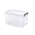Clear Plastic Storage Box Stackable Large Capacity with Lid and Handle - 44 x 30 x 25 cm