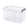 Clear Plastic Storage Box Stackable Large Capacity with Lid and Handle - 61 x 43 x 35 cm