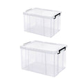 Clear Plastic Storage Box Stackable Large Capacity with Lid and Handle - 61 x 43 x 35 cm - view 3