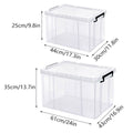 Clear Plastic Storage Box Stackable Large Capacity with Lid and Handle - 61 x 43 x 35 cm - view 4