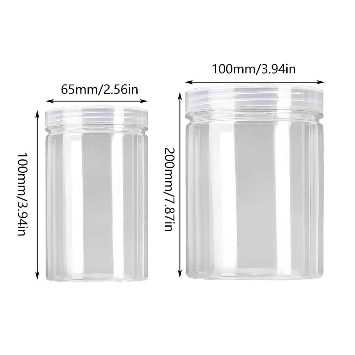 Clear Plastic Storage Jars with Screw Lids, Pack of 50 - 6.5 x 10 cm - view 4