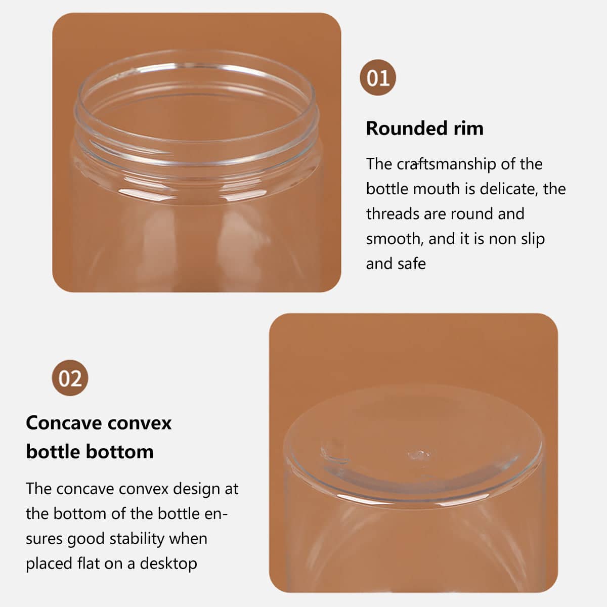 Clear Plastic Storage Jars with Screw Lids, Pack of 50 - 6.5 x 10 cm - view 5