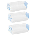Clear Plastic Two-Layer Desktop Stationery Storage Boxes - Blue, Set of 3