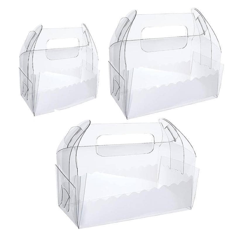 Clear Portable Pastry Boxes with White Inner Tray, Pack of 50 - Medium (16.2 x 9 x 10.5 cm) - view 3