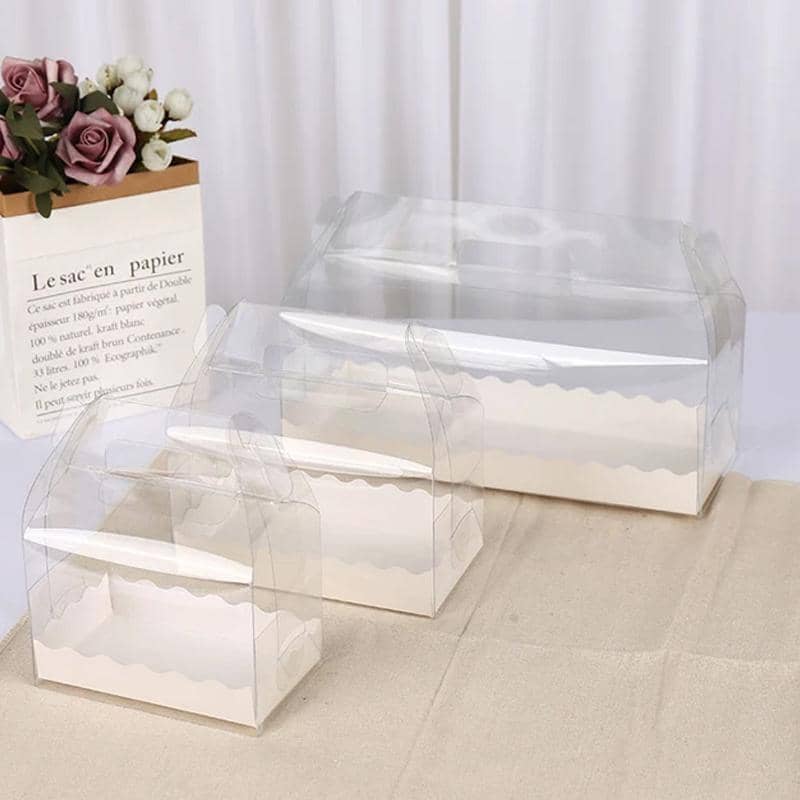Clear Portable Pastry Boxes with White Inner Tray, Pack of 50 - Small (12 x 8 x 9.3 cm) - view 4