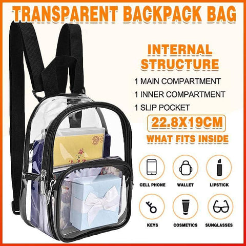 Clear PVC Backpack for Concerts, Stadiums and School