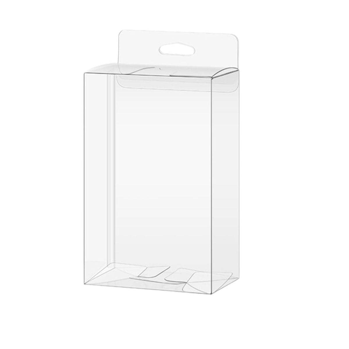 Clear PVC Gift Boxes with Hook, Pack of 50 - 10 x 3.2 x 17.5 cm